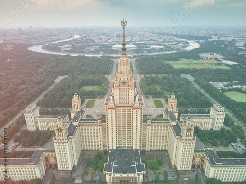 Photography Lomonosov Moscow State University, one of seven stalinism skyscrapers also known as Seven Sisters