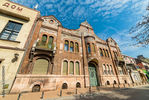 Novi Sad, Serbia September 17, 2019: Tomin Palace was built in 1909 under the project of an architect Lipot Baumhorn . The building has characteristic features of the Hungarian Secessionist variant.