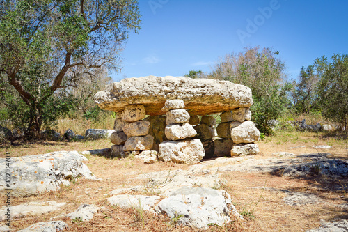 Slika na platnu Prehistoric dolmen Li Scusi near Minervino, Lecce, Puglia