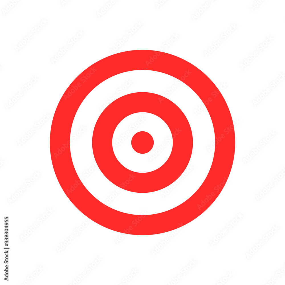 Target icon. Goal vector illustration isolated on white. Marketing or business aim. Target icon. Goal vector illustration isolated on white. Marketing or business aim.