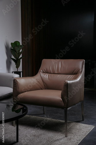 Interior. Chair in the interior. art wall