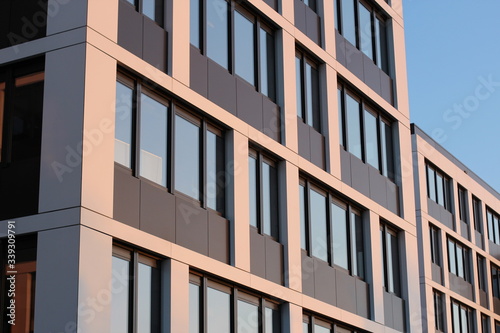 the facade of a modern office building