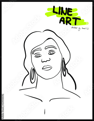 Lineart Drawing - One Line Sketch minimalistische deco Wallart für Schönheits - Salons,  Friseure, Werbung oder einfach zum Aufhängen