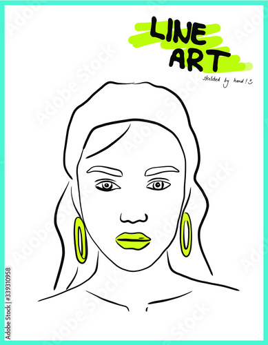 Lineart Drawing - One Line Sketch minimalistische deco Wallart für Schönheits - Salons,  Friseure, Werbung oder einfach zum Aufhängen