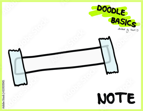 Doodle Sketchnote Template for Workshops, Seminar, Flipchart and Graphic Recording Notizen - Post It - Botschaft - Zettel - angeklebt - Nachricht