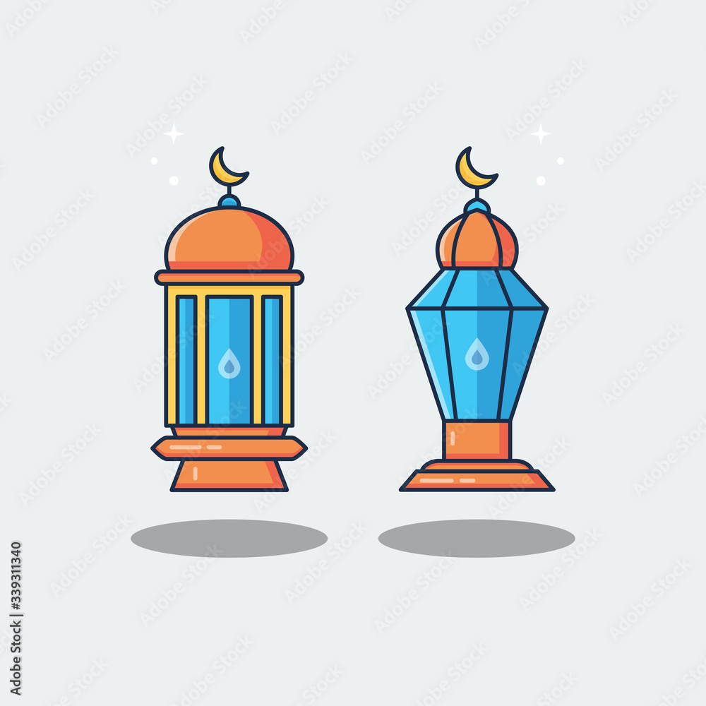 Flat Illustration Vector Graphic of Ramadan Lantern 2 Variants Style. Perfect for Your Banner, Brochure, Apps Icon, and etc. Flat Illustration Vector Graphic of Ramadan Lantern 2 Variants Style. Perfect for Your Banner, Brochure, Apps Icon, and etc.