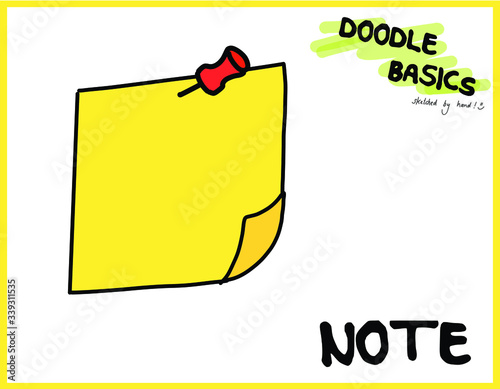 Doodle Sketchnote Template for Workshops, Seminar, Flipchart and Graphic Recording Notizen - Post It - Botschaft - Zettel - angeklebt - Nachricht