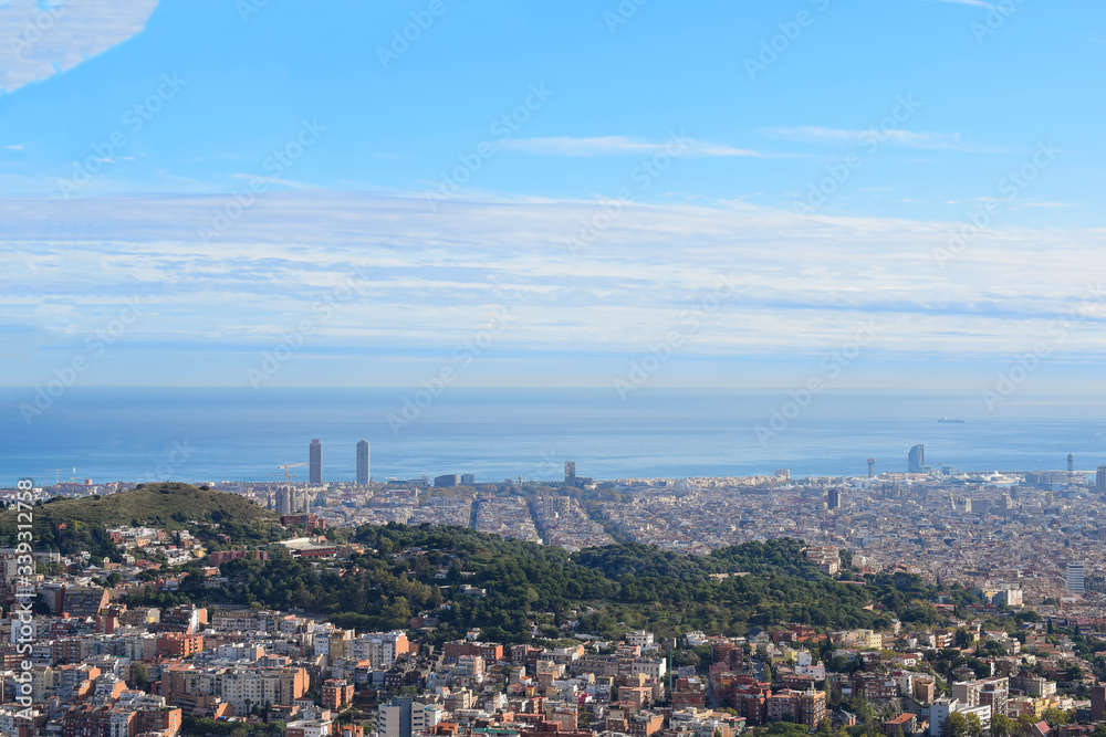 panoramic view with a city in Italy