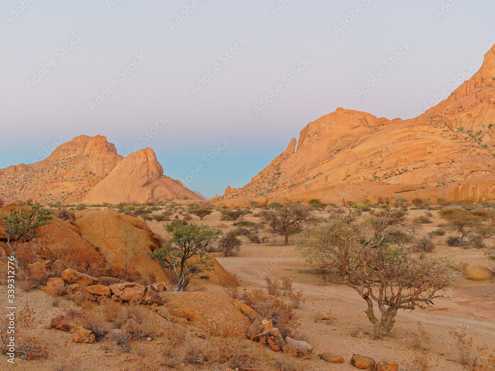 Sunrise on Spitzkoppe and the surrounding mountains, Namibia Sunrise on Spitzkoppe and the surrounding mountains, Namibia