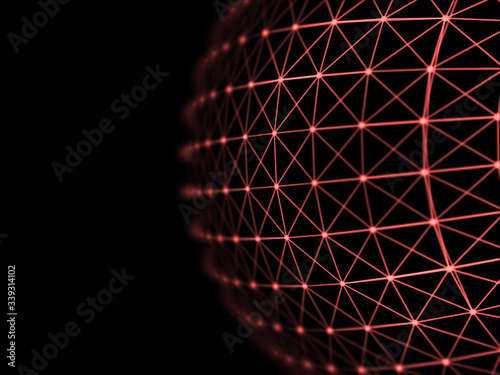 Abstract sphere geometry orb and polygonal lines and dots. Futuristic Technology (super high resolution)