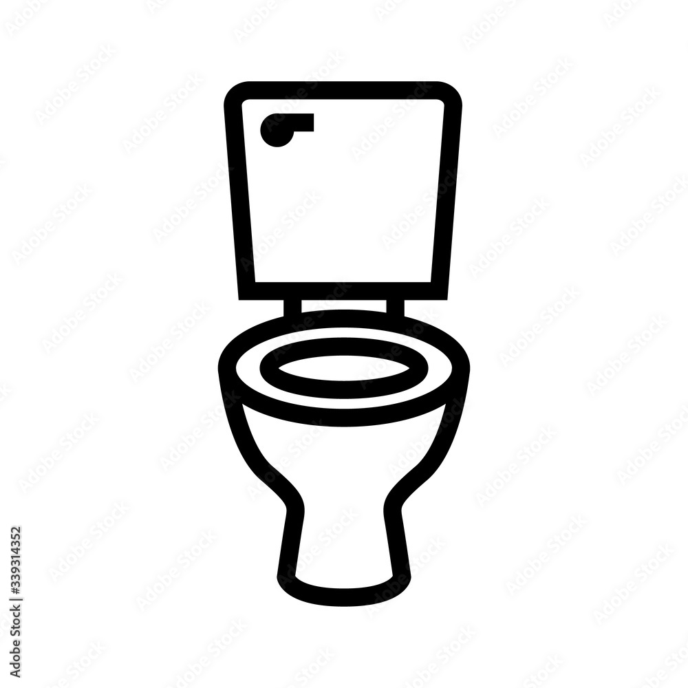 Toilet icon, isolated logo on white background, toilet bowl  Stock-Vektorgrafik | Adobe Stock