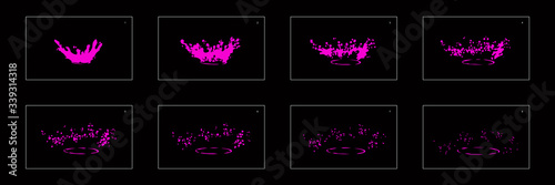 poison splash special effect animation sprite sheet. Classic animation for game, cartoon, motion or something else.