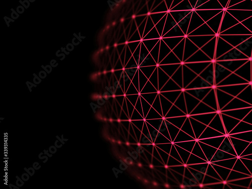 Abstract sphere geometry orb and polygonal lines and dots. Futuristic Technology (super high resolution) © Michal Šteflovič