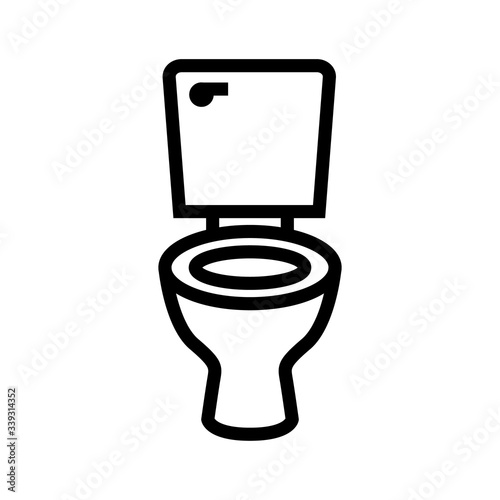 Toilet icon, isolated logo on white background, toilet bowl photo