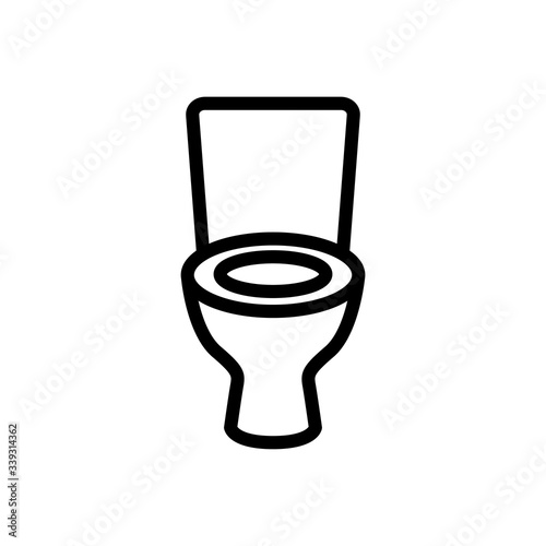 Toilet icon, isolated logo on white background, toilet bowl