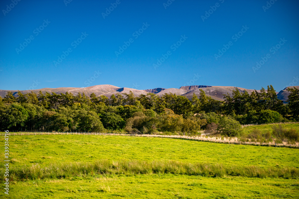 cairngorm mountain range in the Scottish highlands during summer