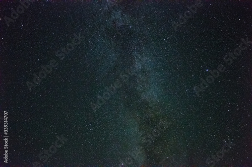 Milky Way in the night sky. Long exposure photo. Bright stars in the night.