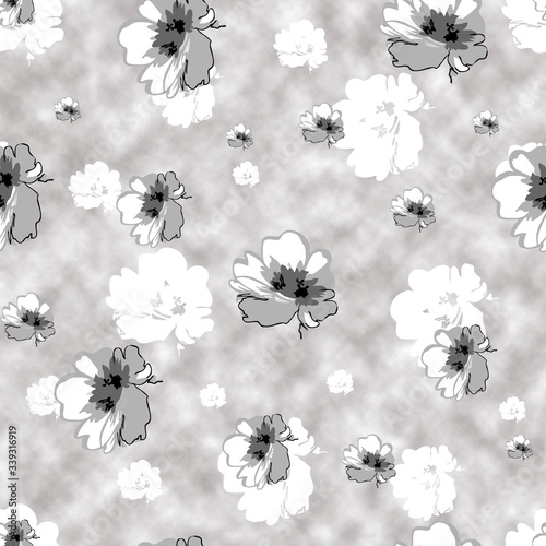 Elagance Seamless flower pattern with cloud background