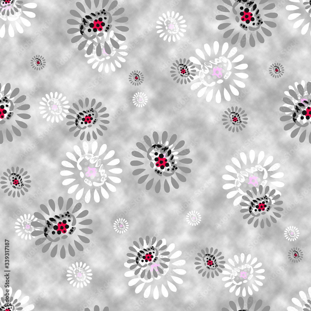 Elagance Seamless flower pattern with cloud background