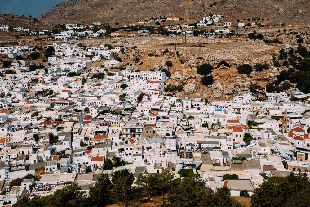Obraz premium view of Lindos from above