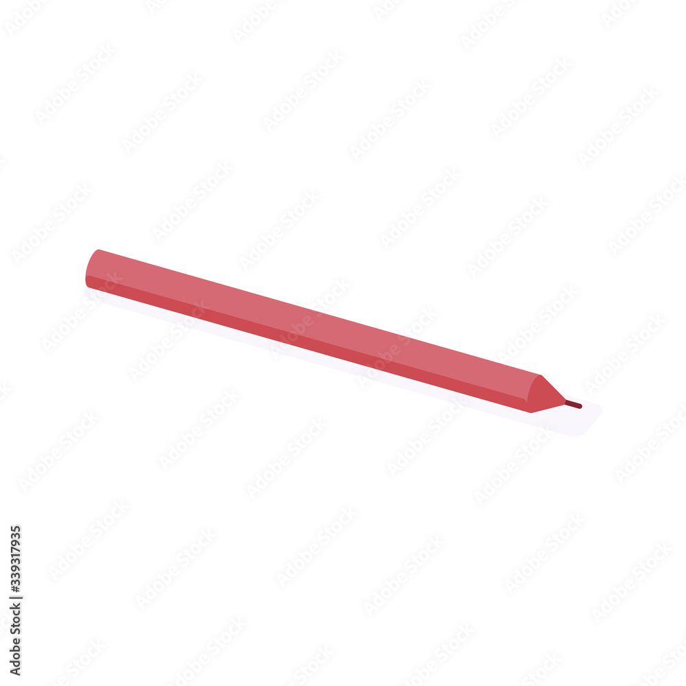 Ball pen isometric icon vector illustration. Office supplies or education equipment red ballpoint pen or pencil. Ball pen isometric icon vector illustration. Office supplies or education equipment red ballpoint pen or pencil.
