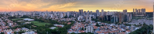 Panoramic view of beautiful cities. Sao Paulo city, Brazil, South America.