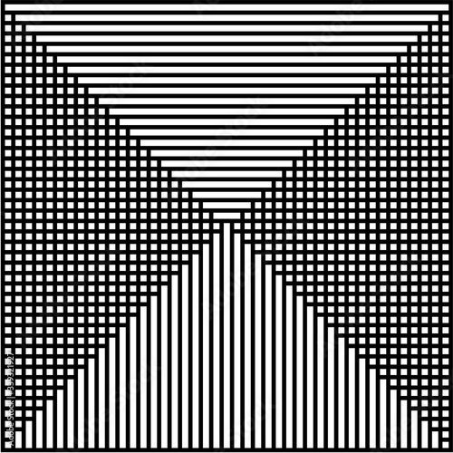 Black and white lines abstract graphic optical art