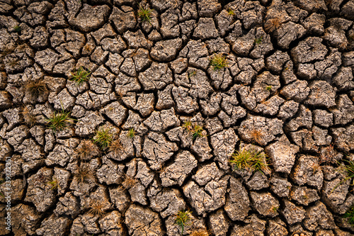 dry cracked soil. Global Warming concept.