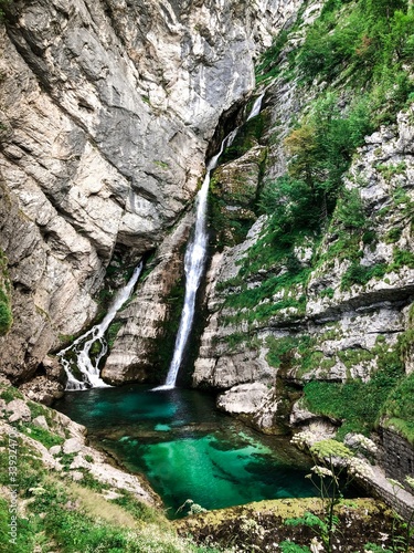 waterfall in the mountains