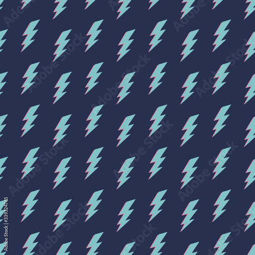 Lightening, thunder bolt stripe repeat. Pattern for fabric, backgrounds, wrapping, textile, wallpaper, apparel. Vector illustration