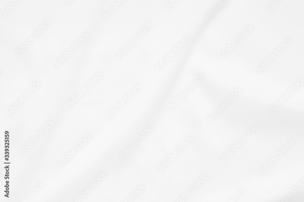 Abstract and soft focus wave of white fabric background