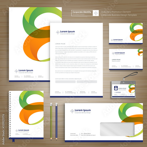 Corporate Business Identity template design stationery Vector abstract  background with memo Gift Items Color promotional souvenirs elements
