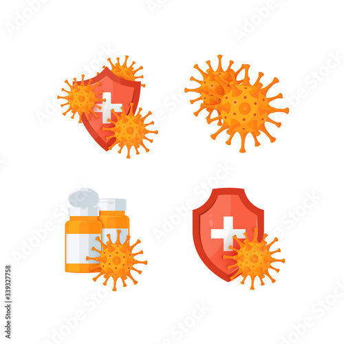 Pharmacy bottles vector concept in cartoon style