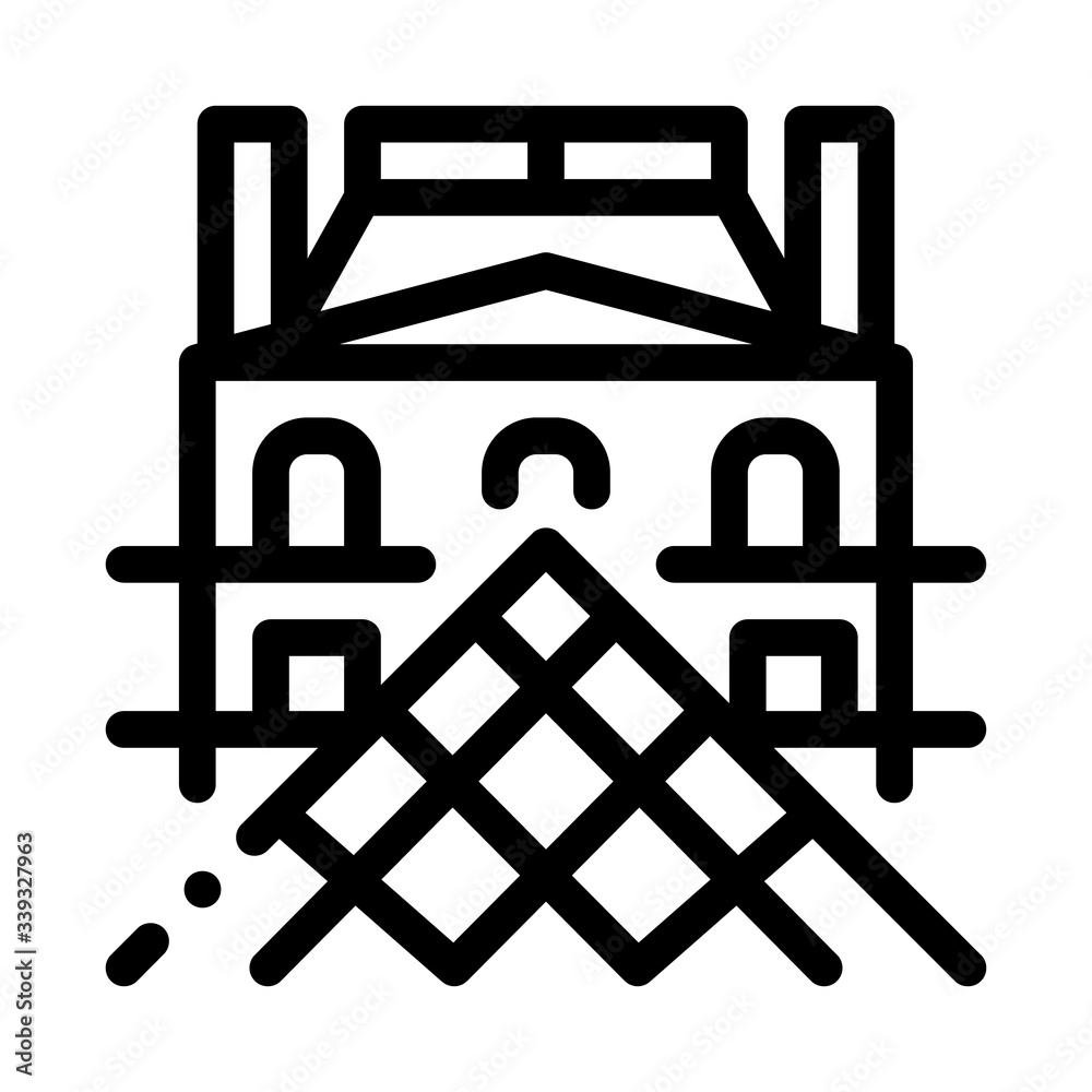 french louvre icon vector. french louvre sign. isolated contour symbol illustration french louvre icon vector. french louvre sign. isolated contour symbol illustration
