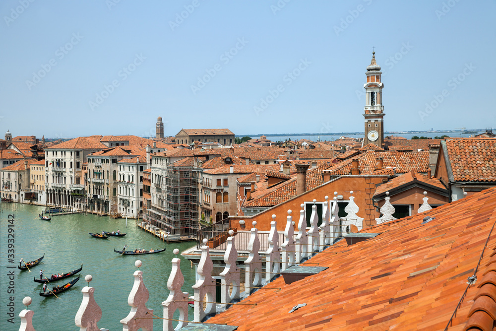 top view of the Grand canal in Venice