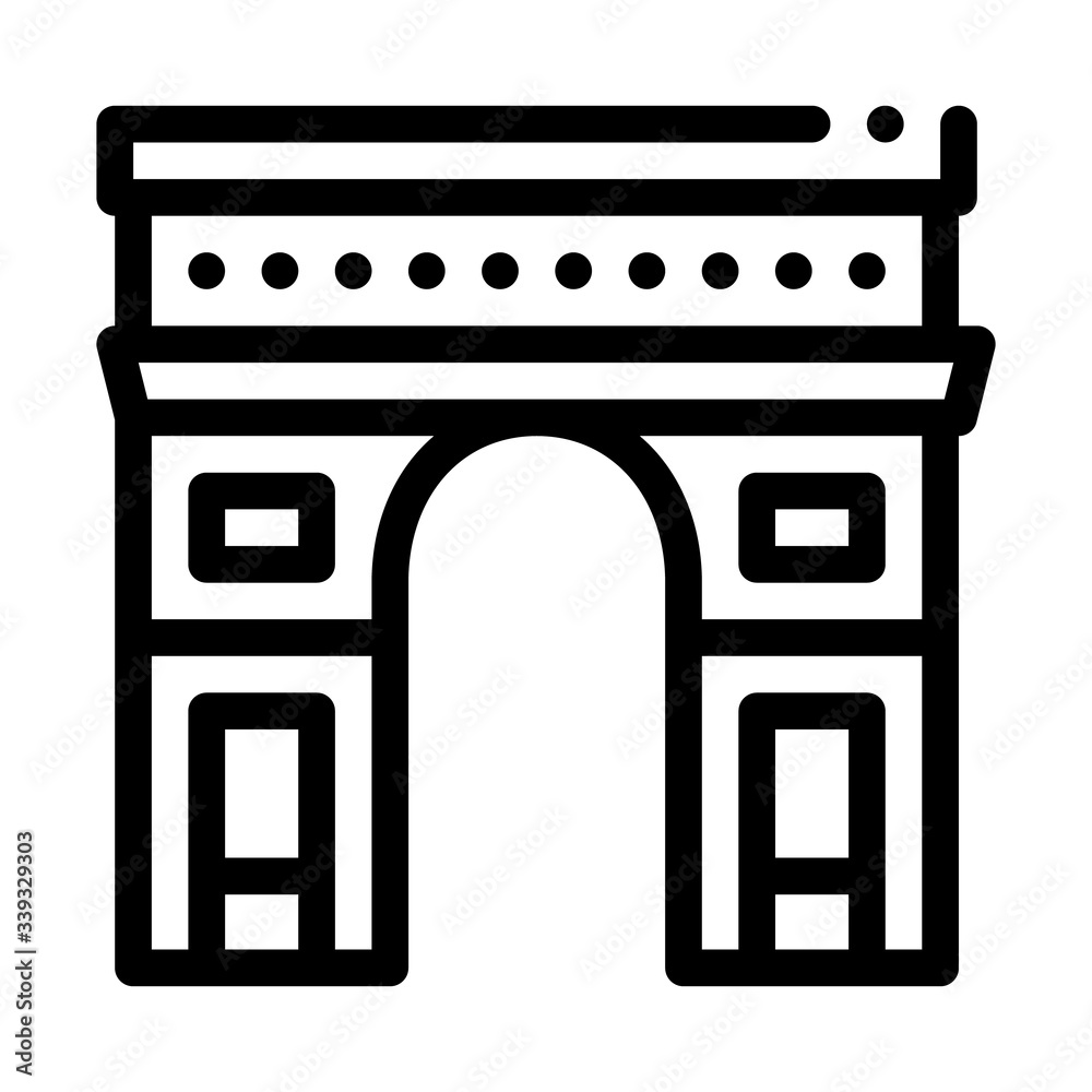 gate arch saint denis icon vector. gate arch saint denis sign. isolated contour symbol illustration