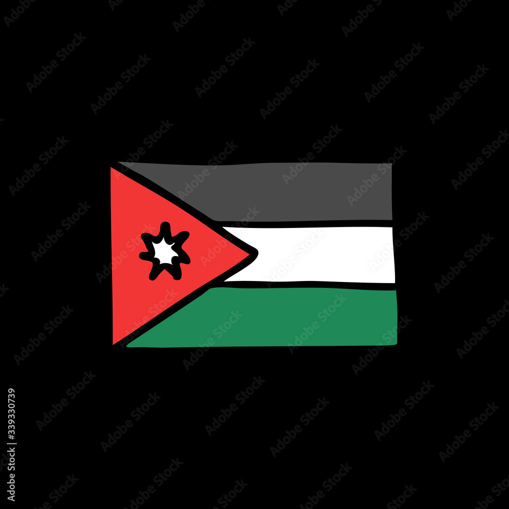 Flag of Jordan doodle icon