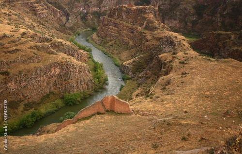 The Aras or Araxes is a river that starts in Turkey and then flows along the borders between Turkey and Armenia. photo