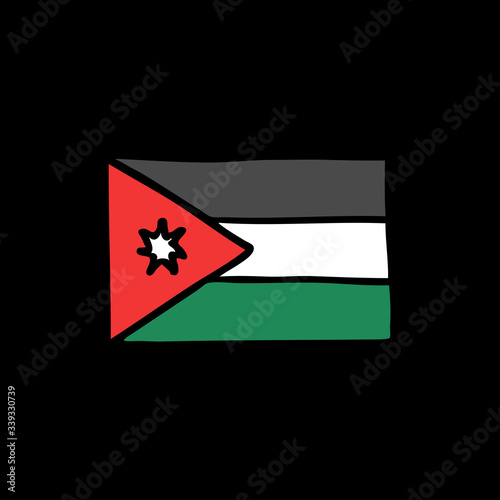 Flag of Jordan doodle icon Free Download Flag of Jordan doodle icon - GFXLoad