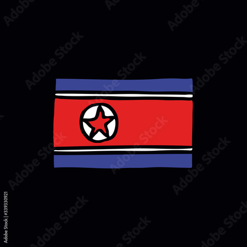 Flag of North Korea doodle icon