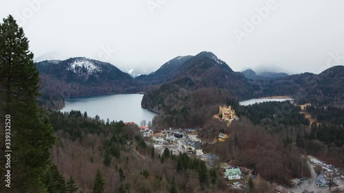 Hohenschwangau Castle in the Alps at winter time photo