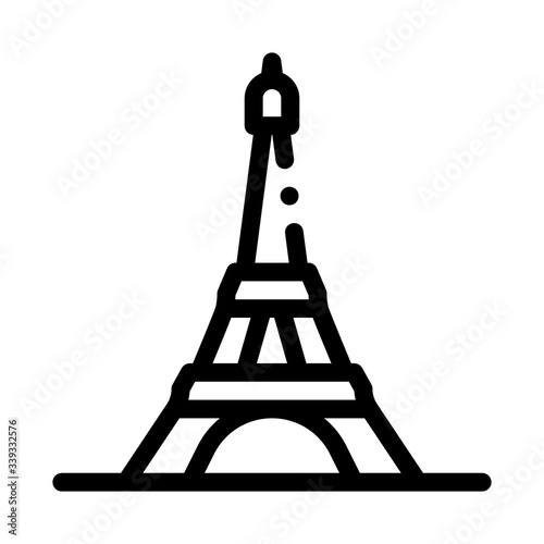 eiffel tower icon vector. eiffel tower sign. isolated contour symbol illustration