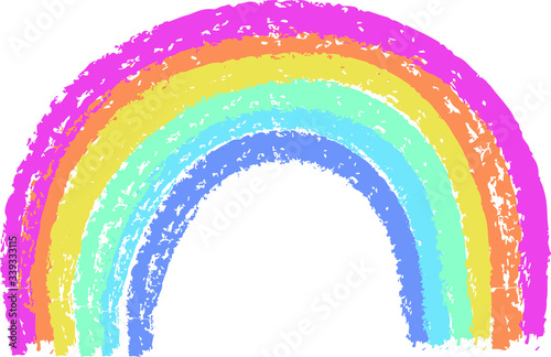Crayon hand-drawn rainbow colorful scribbles