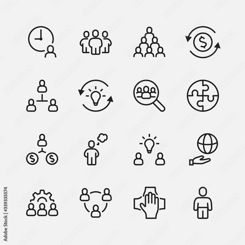 Simple Set of Team Work Related Vector Line Icons. Contains such Icons as Cooperation, Collaboration, Team Meeting and more. Editable Stroke. 48x48 Pixel Perfect Simple Set of Team Work Related Vector Line Icons. Contains such Icons as Cooperation, Collaboration, Team Meeting and more. Editable Stroke. 48x48 Pixel Perfect