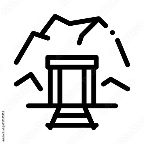 mine entrance icon vector. mine entrance sign. isolated contour symbol illustration