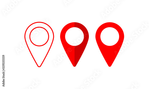 Set of Location symbol icons. red map pin vector,pin location