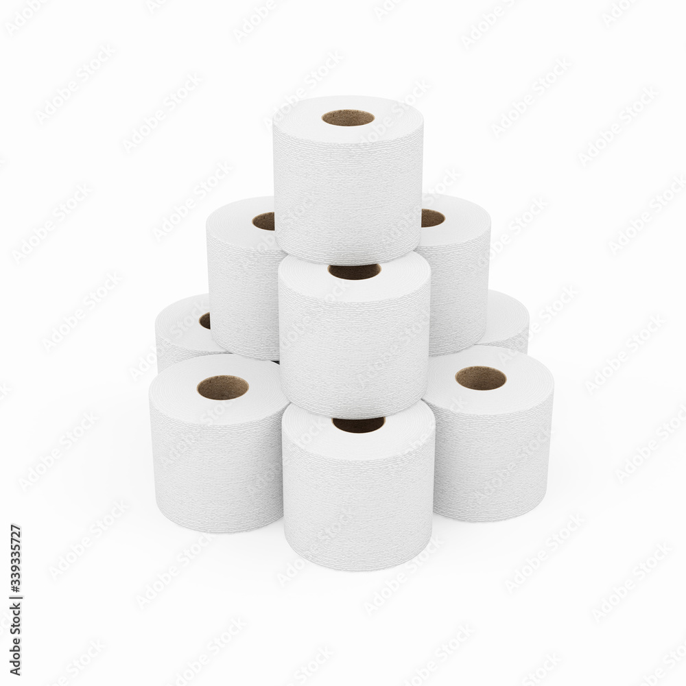 Heap of White Toilet Paper isolated on white background Heap of White Toilet Paper isolated on white background