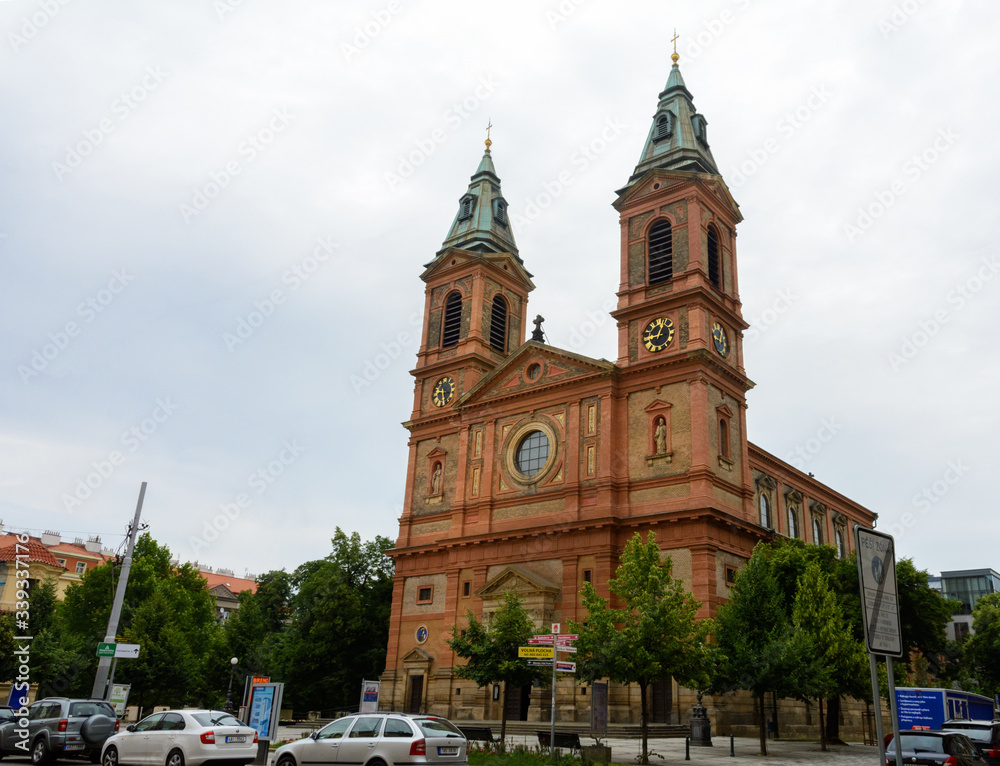 Obraz premium Church of St. Wenceslas on Smichov. Prague. Czech Republic.
