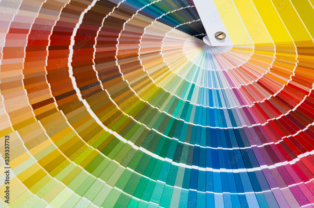 Obraz premium Close-up of catalog of paints with a various color palette