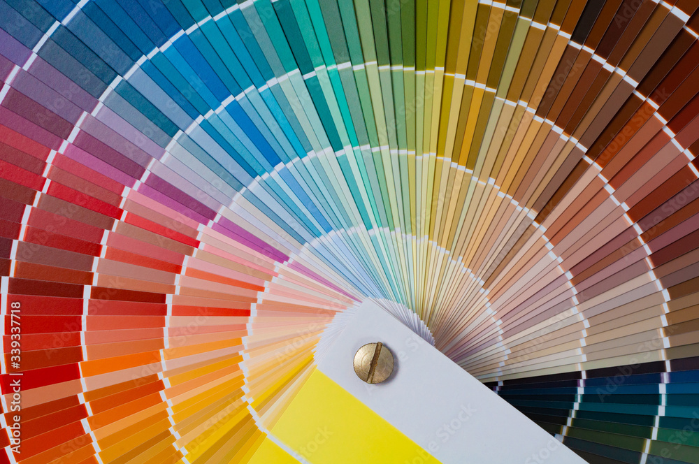 Obraz premium Close-up of catalog of paints with a various color palette
